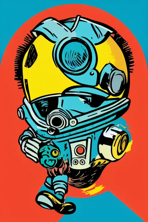 Image similar to fallout 7 6 retro futurist illustration art by butcher billy, sticker, colorful, illustration, highly detailed, simple, smooth and clean vector curves, no jagged lines, vector art, smooth andy warhol style