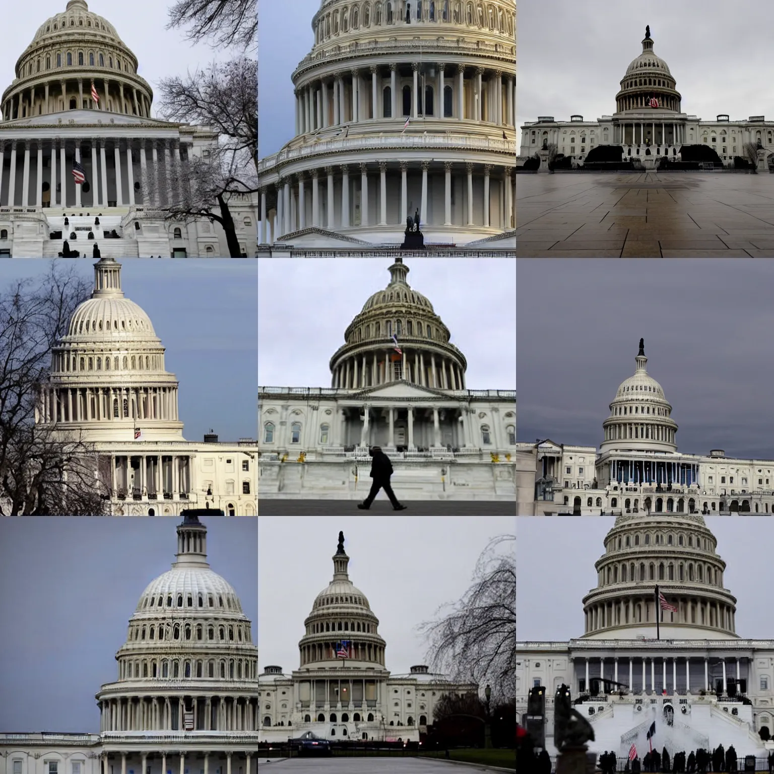 Prompt: Photo of the United States Capitol on January 6 under siege by Boris Johnson, Reuters