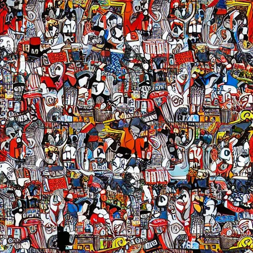 Image similar to wheres waldo, highly detailed, super complicated