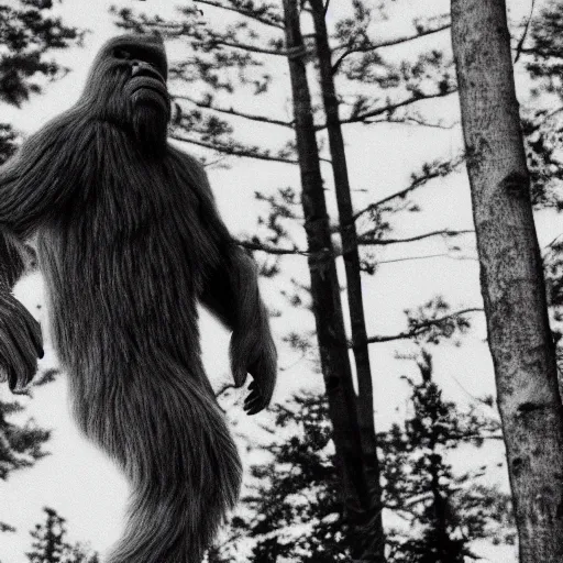 Prompt: a surprisingly clear photo of Bigfoot