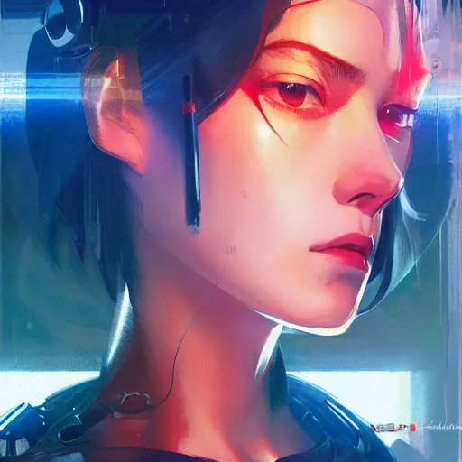 Image similar to A beautiful cyborg woman || ANIME, fine-face, realistic shaded perfect face, fine details. Anime. realistic shaded lighting poster by Ilya Kuvshinov katsuhiro otomo ghost-in-the-shell, magali villeneuve, artgerm, Jeremy Lipkin and Michael Garmash and Rob Rey