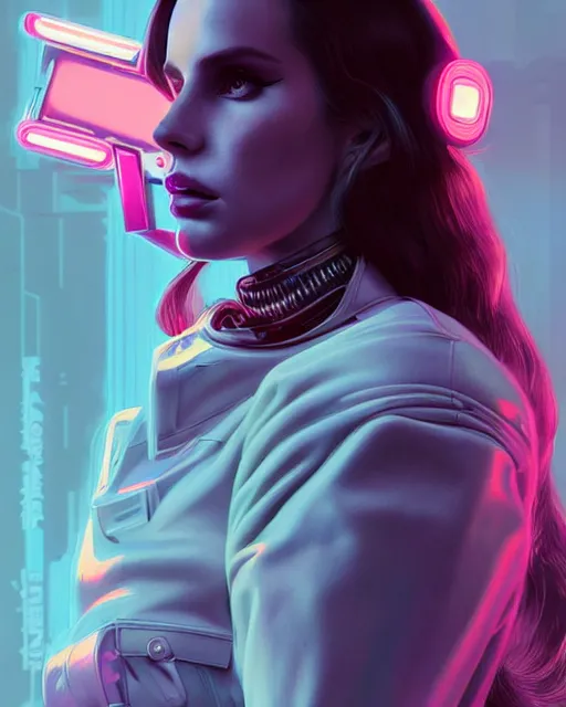 Prompt: portrait of lana del rey as a cyborg. intricate abstract. intricate artwork cyberpunk by tooth wu, wlop, beeple, dan mumford. octane render, trending on artstation, greg rutkowski ruan jia very coherent symmetrical artwork. cinematic, hyper realism, high detail, octane render, 8 k, key art, blue and pink iridescent accents