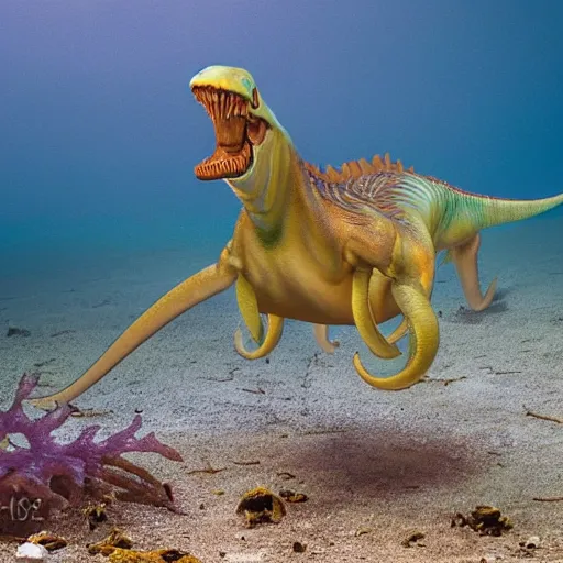 Image similar to a dinosaur - squid, wildlife photography