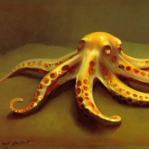 Prompt: octopus, painted by kroyer