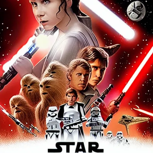 Image similar to a movie poster for star wars episode 1 0