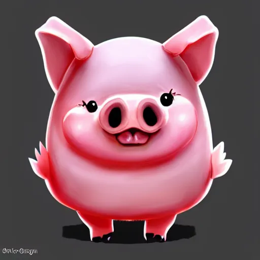 Prompt: cute adorable pig 2 d sprite, trending on artstation, deviantart, pixiv, video game asset, by yee chong silverfox