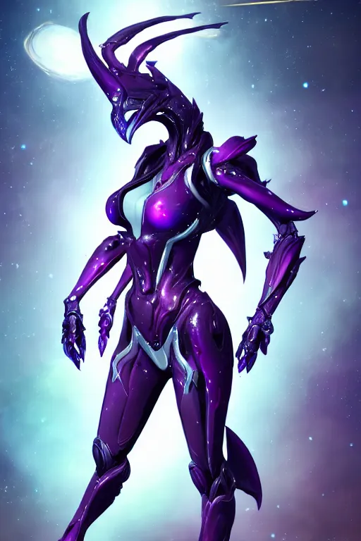 Prompt: galactic hyperdetailed elegant beautiful stunning giantess anthropomorphic mecha saryn warframe female dragon goddess, sharp spines, sharp metal ears, smooth purple eyes, smooth fuschia skin, silver armor, bigger than galaxy, epic proportions, epic scale, epic size, warframe destiny fanart, furry, dragon art, goddess art, giantess art, octane render