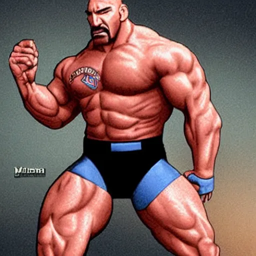 Image similar to Dave Bautista as Mike Haggar