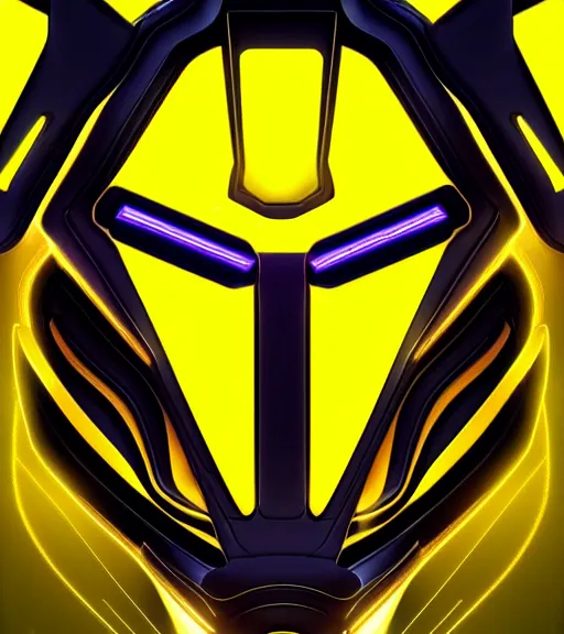 Image similar to symmetry!! yellow power ranger, thunder - bolt - shaped eye!!, hard edges, product render retro - futuristic poster scifi, electric and neon circuits, intricate, elegant, highly detailed, digital painting, artstation, concept art, smooth, sharp focus, illustration, dreamlike, art by artgerm