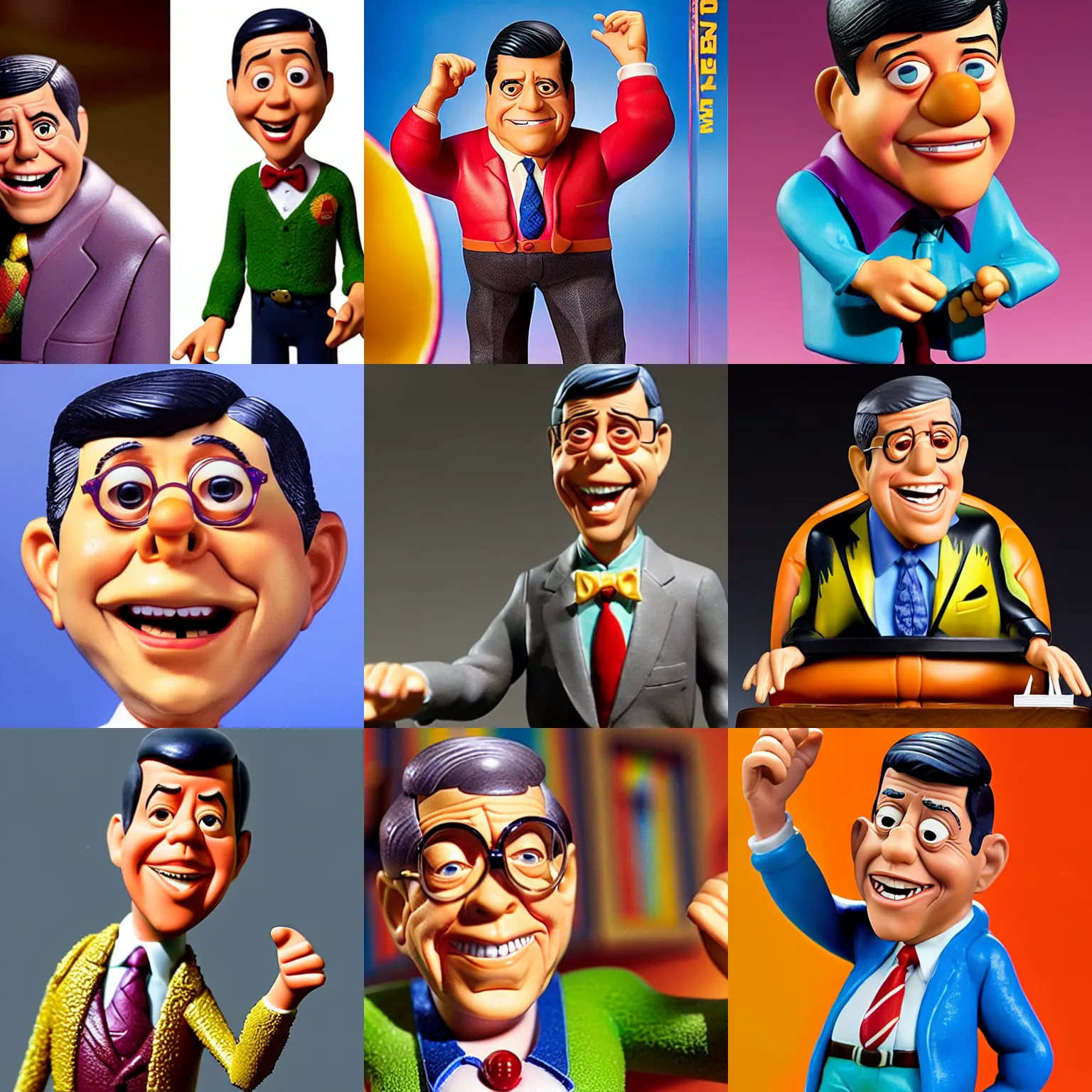 Prompt: Jerry Lewis as a Pixar figurine, vibrant, hyperrealistic, Maximalism, mystical, ornate, Intricate