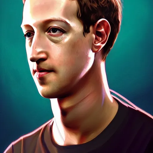 Prompt: portrait of Mark Zuckerberg as a meth cook, shady, intricate, headshot, highly detailed, digital painting, artstation, concept art, sharp focus, illustration, art by artgerm and greg rutkowski and alphonse mucha