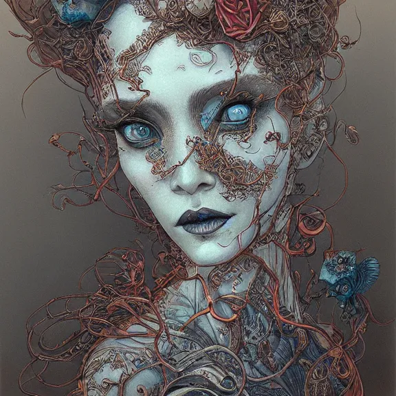 Image similar to a highly detailed portrait in the style of james jean and in the style of gerald brom.