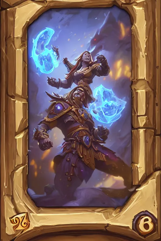 Image similar to card template, picture frame, hearthstone card game art frame, art piece frame, bright masterpiece artstation. 8 k, sharp high quality artwork in style of jose daniel cabrera pena and greg rutkowski, concept art by tooth wu, blizzard warcraft card game, magic the gathering art, hearthstone card game,