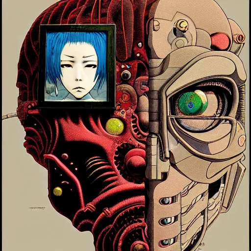 Image similar to prompt : portrait of cyborg painted in miyazaki color style drawn by katsuhiro otomo and takato yamamoto, inspired by fables, china doll face, smooth face feature, intricate oil painting, high detail, sharp high detail, manga and anime 2 0 0 0