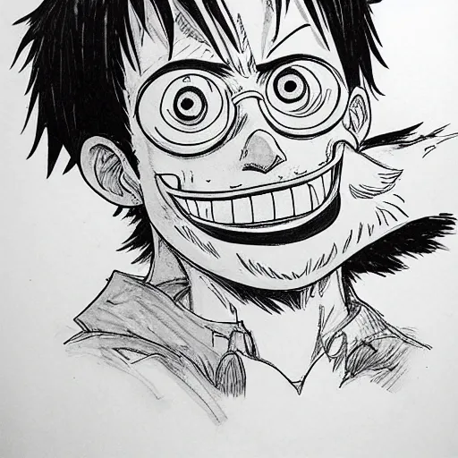 Image similar to [ luffy mustache ] ( by kim jung gi ) ( by george morikawa )