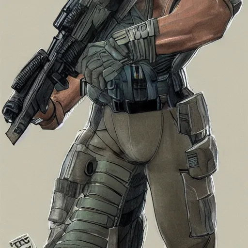 Image similar to oscar isaac as solid snake highly detailed concept art