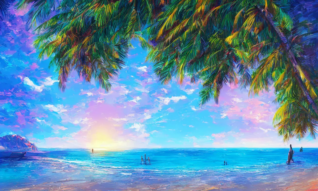 Image similar to paradise beach by alena aenami artworks in 4 k