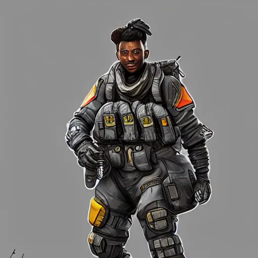 Image similar to soldier from apex legends, hyper realistic, digital art, character design, masterpiece