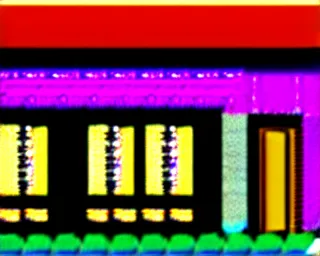 Prompt: Pixel art of a rural gas station at dusk, in the style of 1981 Video Games, 4bit, CGA, 16 colors, high contrast