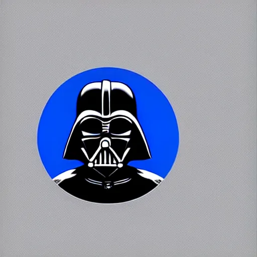 Image similar to darth vader advertising a blue coin