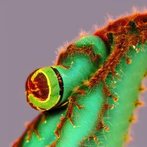 Prompt: photo of a caterpillar that looks like Gyarados