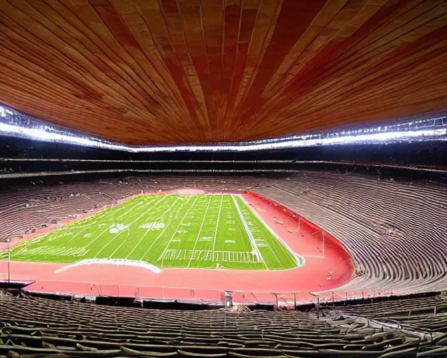 Prompt: a stadium designed by frank lloyd wright