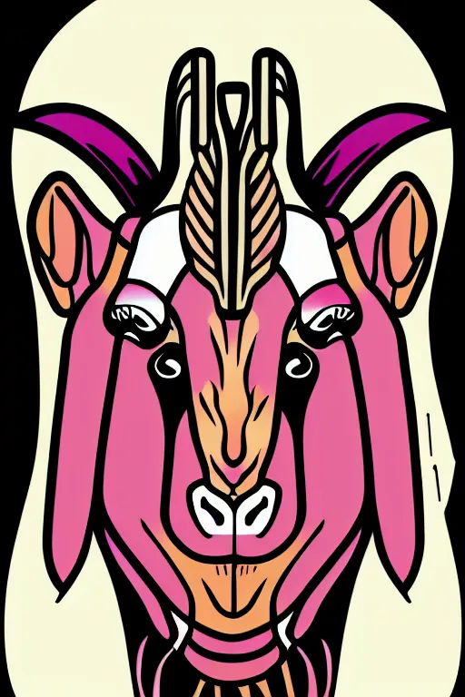 Image similar to Portrait of a goat that is a drug dealer, sticker, andromorphic, colorful, illustration, highly detailed, simple, smooth and clean vector curves, no jagged lines, vector art, smooth