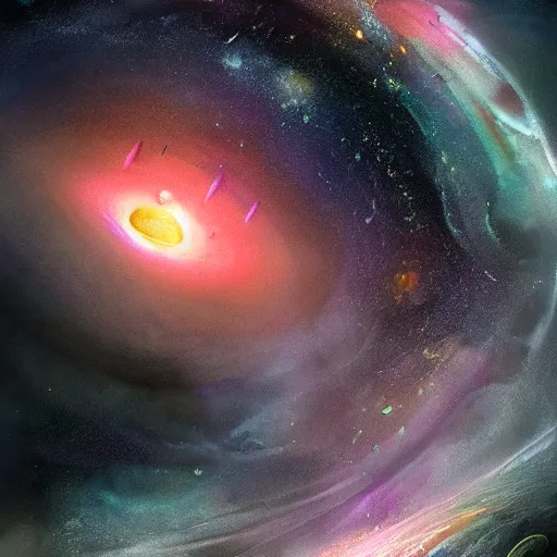 Image similar to earth and black hole in nebula, digital, artstation, detailed intricate ink illustration, heavenly atmosphere, digital art, overdetailed art, concept art, complementing colors, trending on artstation, cgstudio, the most beautiful image ever created, dramatic, subtle, details, award winning artwork, beautiful scenery