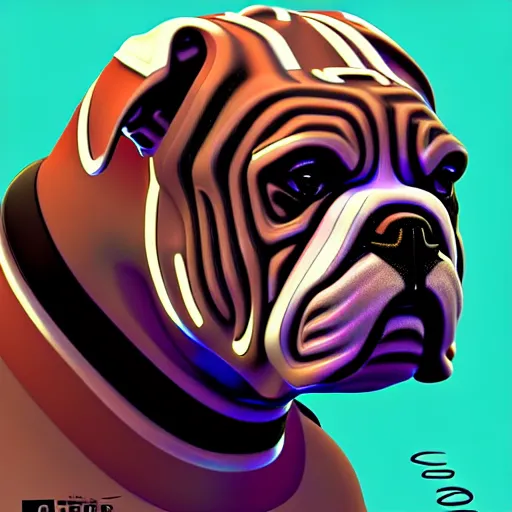 Image similar to cyborg bulldog comic stylr concept art, elegant, colorful, highly detailed, digital painting, artstation, concept art, illustration