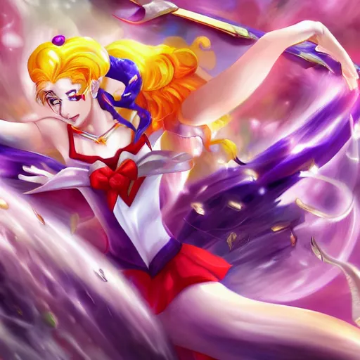 Image similar to master piece art of Sailor Moon league of legends by zeronis, kilart, stanton feng, trending on artstation