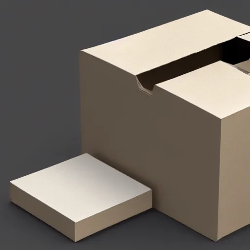 Image similar to a cardboard box with a tissue dispenser on top of it, a raytraced image by Raymond Duchamp-Villon, polycount, cubism, low poly, sketchfab, made of cardboard