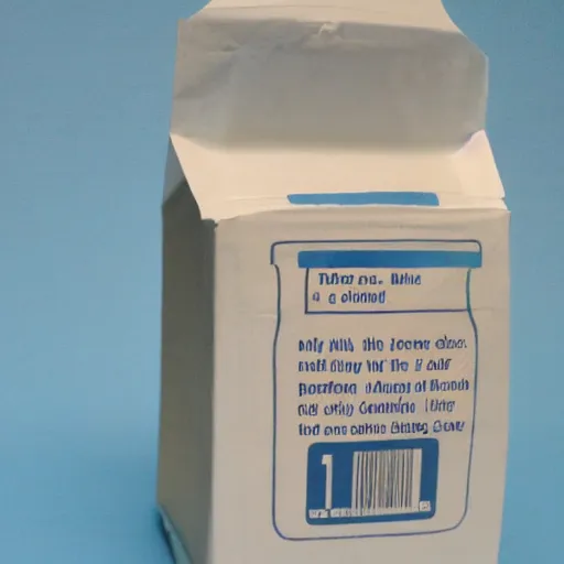 Prompt: half an half milk carton