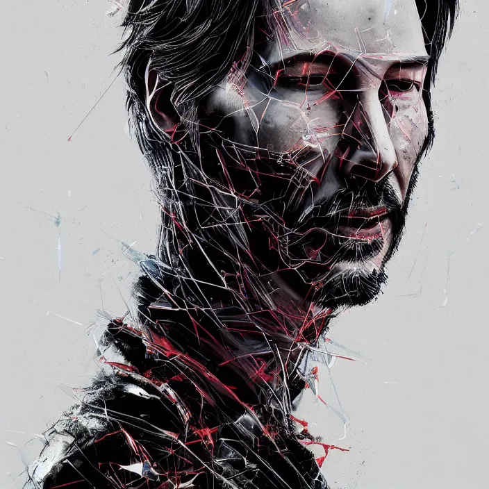 Image similar to portrait of Keanu Reeves as skeleton. intricate abstract. intricate artwork. by Tooth Wu, wlop, beeple, dan mumford. octane render, trending on artstation, greg rutkowski very coherent symmetrical artwork. cinematic, hyper realism, high detail, octane render, 8k, iridescent accents