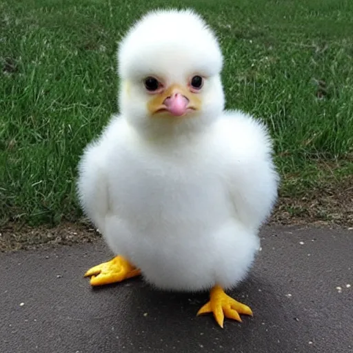 Image similar to cute baby chick dressed as a jail prisioner