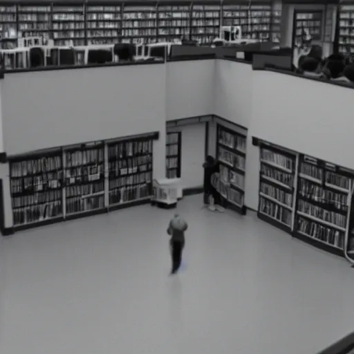 Prompt: cctv footage of yoda at the library, realistic light, cinematic, n - 4