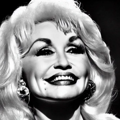 Image similar to dolly parton with the facial features of a pug, photograph