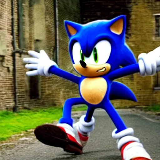 Image similar to Sonic the Hedgehog in the Peaky Blinders