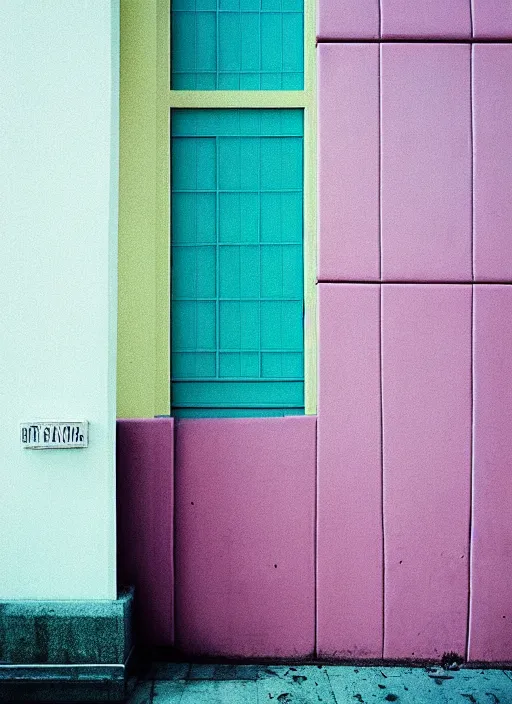 Image similar to “ architecture photography, pastel colors, film grain, medium format, photography by rory gardiner, ”