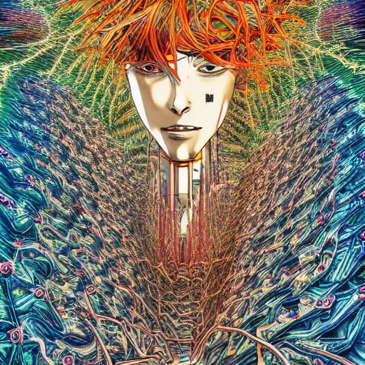 Prompt: shintaro kago yoji shinkawa and victo ngai godmachine psychedelic deepdream gravely heavenly cellular human body apophasis glorious energy of the sun cybernetic organism of pure energy and light synthetic emotional symposium of death