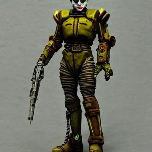 Prompt: the joker wearing power armor, fallout 3, very detailed, very intricate,