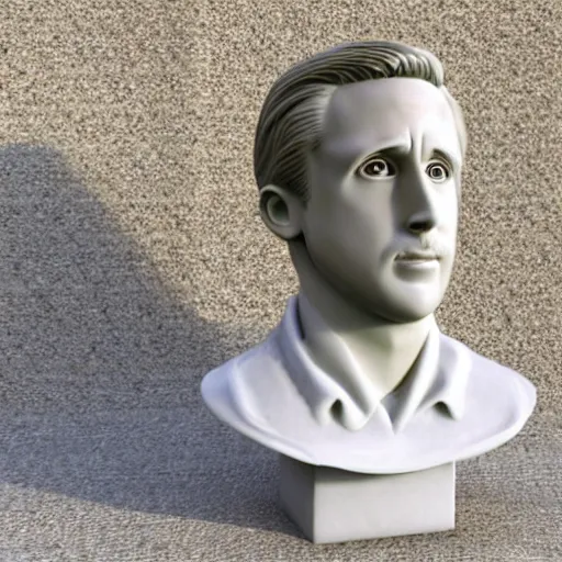 Image similar to ryan gosling marble bust