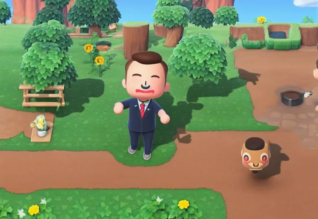 Image similar to elon musk in animal crossing, elon musk in the video game animal crossing, gameplay screenshot, close up, 3 d rendering. unreal engine. amazing likeness. very detailed.