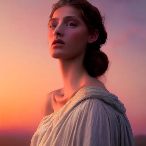 Image similar to photographic portrait of a stunningly beautiful italian renaissance female in soft dreamy light at sunset, contemporary fashion shoot, by edward robert hughes, annie leibovitz and steve mccurry, david lazar, jimmy nelsson, breathtaking, 8 k resolution, extremely detailed, beautiful, establishing shot, artistic, hyperrealistic, beautiful face, octane render