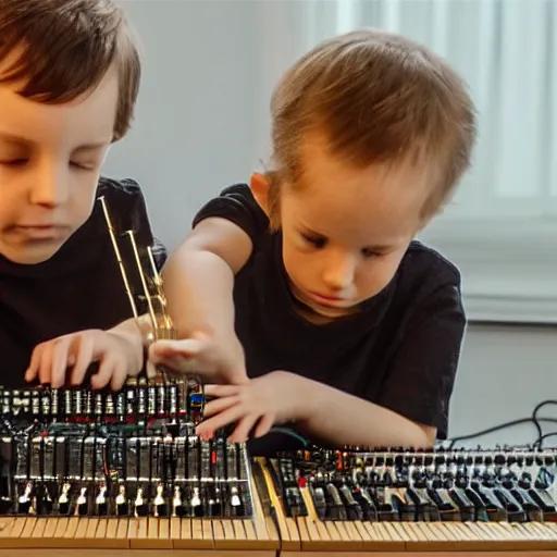 Prompt: an amazing award winning photo of kittens playing with eurorack synthesizers, very detailed and sharp, 4k hdr, masterpiece