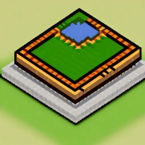 Image similar to Minecraft for the Game Boy Advance, isometric perspective