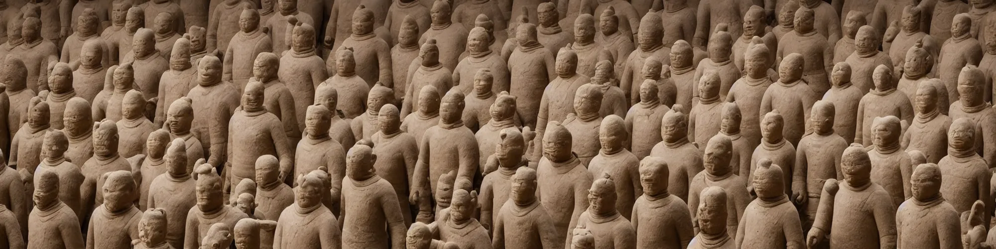 Image similar to hundreds of humans. A sea of humans. interconnected flesh. Melting clay golem humans. Dungeons&Dragons: Lemure. Lemure creature. Demonic scene. Many humans intertwined and woven together. Bodies and forms amesh. Terracotta army. Extremely unsettling artwork. Clay sculpture by Alberto Giacometti.