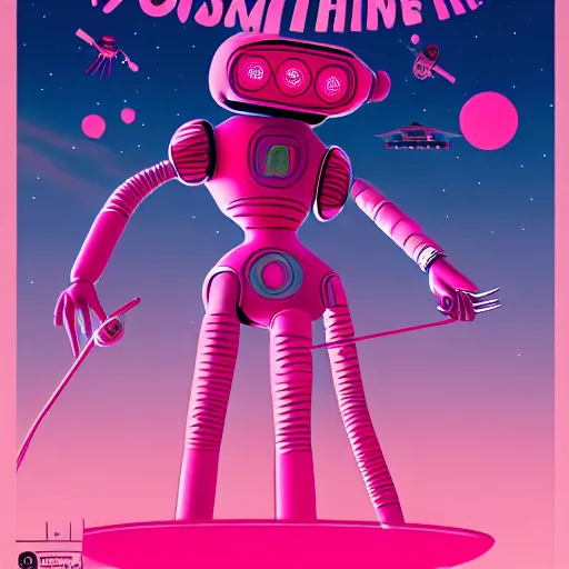 Image similar to yoshimi battles the pink robots, illustrated, detailed, 4 k