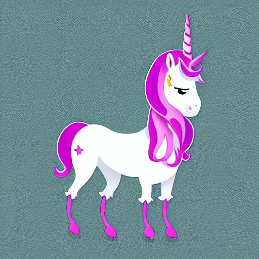 Image similar to an unicorn as a pixar character, high details