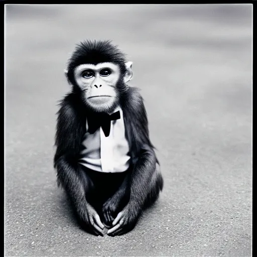 Image similar to Monkey in a suit, vintage photo in 1980s