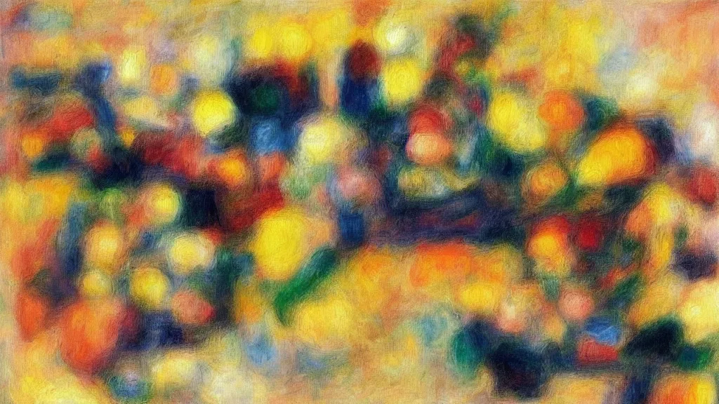 Prompt: abstract art painting, geometry, lines, forms, shapes, experimental, in style of pierre - auguste renoir,, fine details,